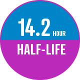 14.2 hour half-life